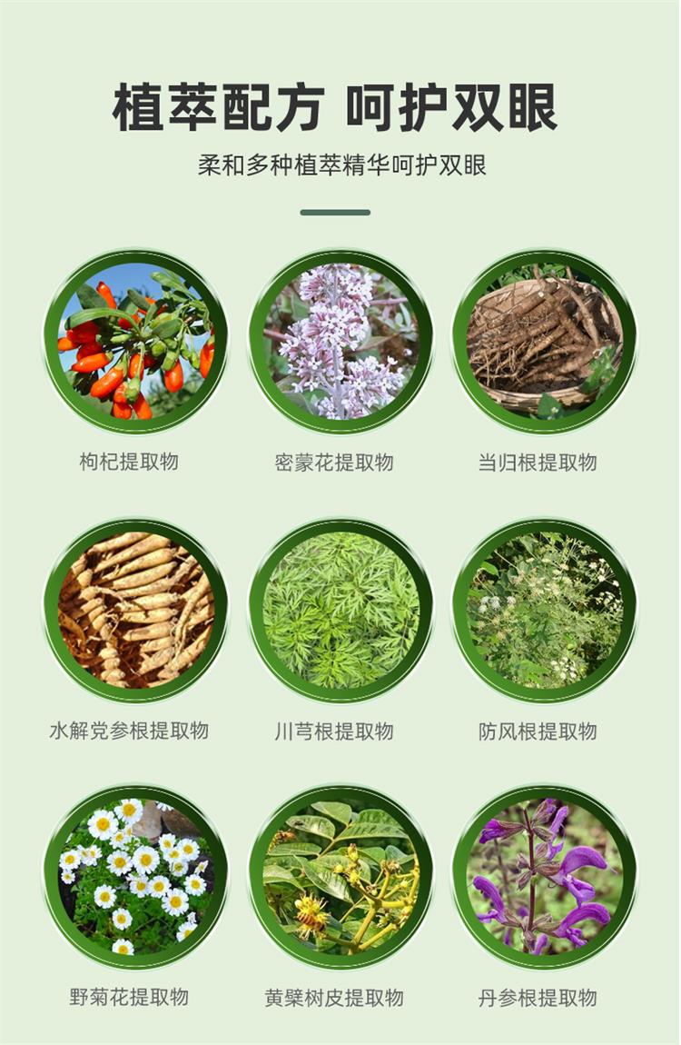 冷熏护眼膏草本成分图-修康药业集团